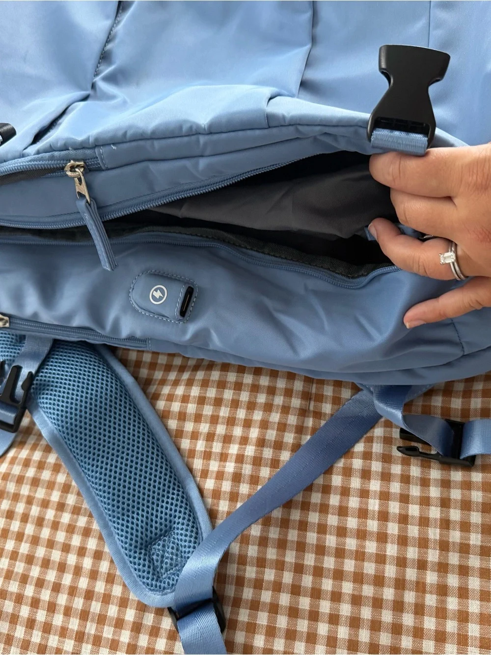 Blue Travel Backpack - Personal Item